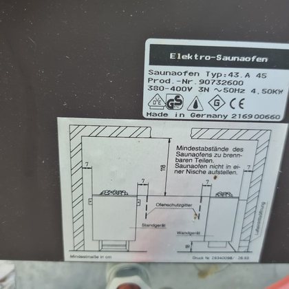 Elektro-Saunaofen 4,5 kW